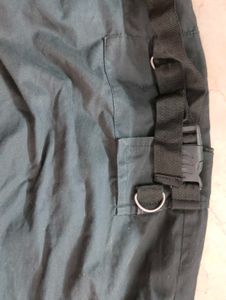 Black Cargo Pants with Buckle Detail