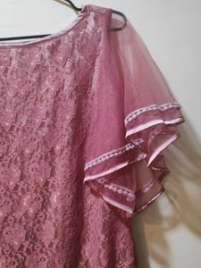 Elegant Mauve Lace Dress