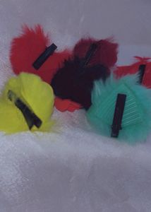 Fluffy hair clips