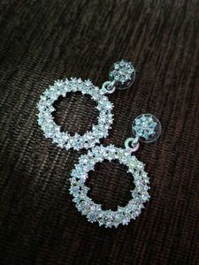 Sparkling Rhinestone Circle Drop Earrings
