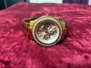 Authentic Fossil Rose Gold-Tone Crystal Accent Wat