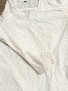 White Chikankari Kurti
