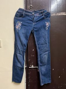 Embroidered Denim Jeans