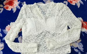 Lace Long Sleeve Crop Top
