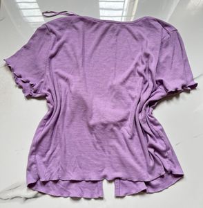 Cute Purple Tie-Front And pink Top