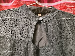 Black Front Up Back Down Net Dress For Party Wear