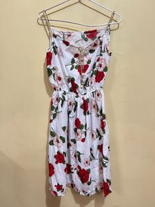 Cute Flower Print Mini Dress
