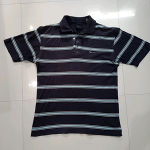 Wide Strip T Shirt XL Size In Nevy Blue Color