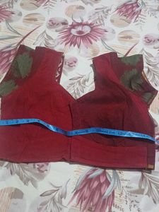 Maroon Saree With Stiched Blouse