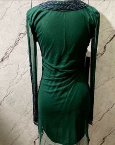 Bottle Green Heavy Cocktail Dress