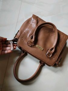 Brown Structured Satchel