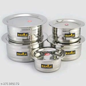 Stainless Steel Patila Bhagona Tope Set With Lid