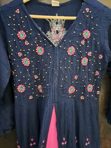 Embroidery Kurti With Attached Shrug