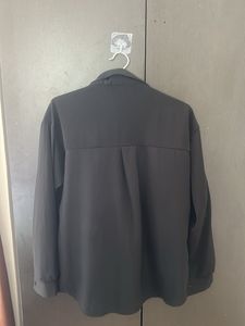 Black Button-Down Top