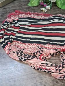 Red Patterned Scarf Dupatta