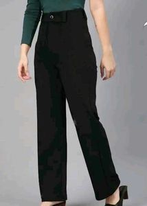 Classic Black High-Waisted Wide-Leg Pants