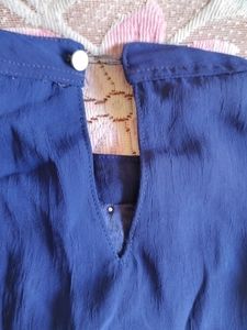 This Is Rayon Navy Blue Stylish Top For Women