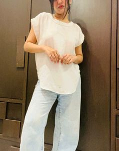 White Oversized Beautiful Back Top