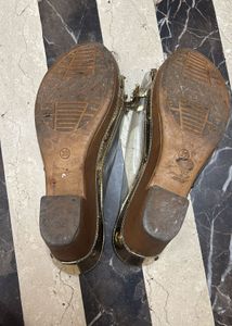 Gold Embellished Slide Sandals