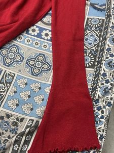 Red Long Sleeve Top with Flower