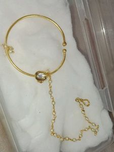 Gold-toned Bangle with Pearl Detail