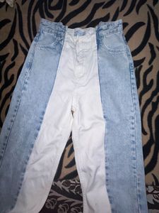 White Two Shaded Jeans