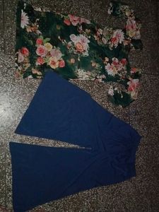 Green Print Plazzo Suit