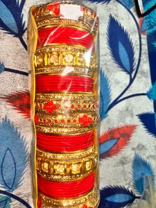 Red &amp; Gold Bridal Chura Set