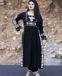 Elegant Black Embroidered Anarkali Suit