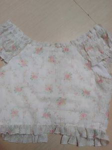 Floral Off-Shoulder Ruffle Top