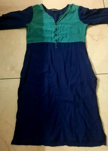 BLUE AND PEACOCK GREEN KURTI
