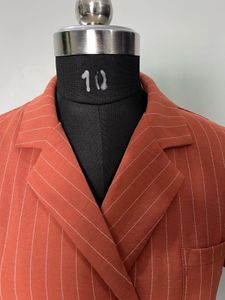 Striped short sleeve blazer