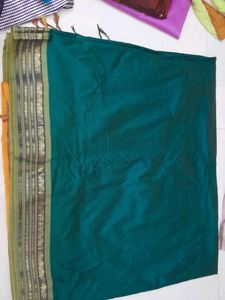 Peacock Green Kalyani Cotton Silk Saree