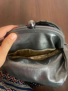 Ivanka Trump Metallic Grey Silver Chain Bag