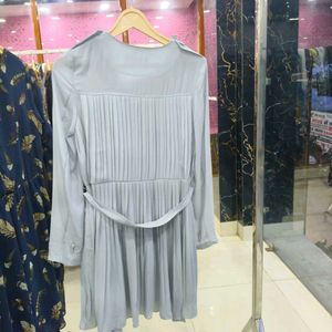 Gray belted dress