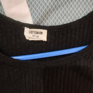Black Ribbed Tank Top Bust 32
