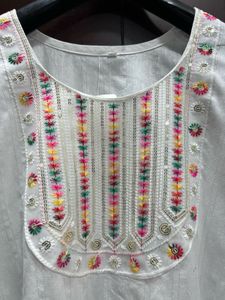 White Embroidered Kurta