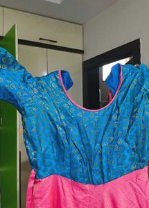 Banarasi Blue And Pink Gown🩷