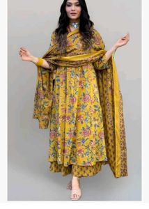 Nermosa Printed Anarkali Kurta Set
