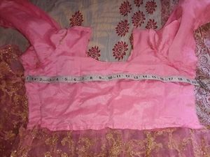 Elegant Pink &amp; Gold Anarkali