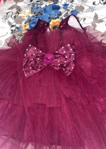 Cute Burgundy Party Dress