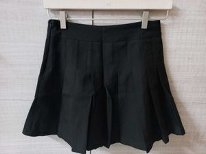 Korean Black Pleated Skirt With Shorts