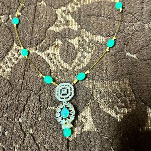 Premium Necklace Green Pearls (Invisible Chain)