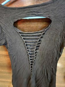 Black Open Back Tee