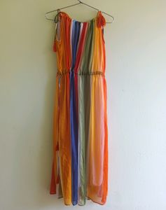 Women Cinched Waist Multicolor Dress