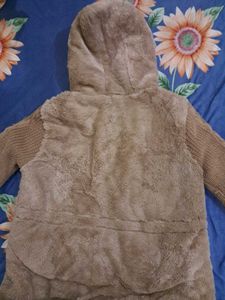 Fuzzy Knit Hooded Jacket