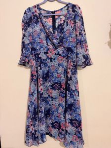 Floral Chiffon Midi Dress