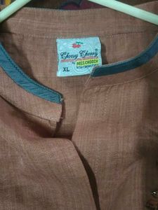 Elegant Brown Embroidered Kurta