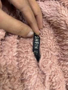 Pink Fuzzy Cropped Hoodie