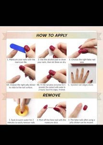 Red Floral Press-On Nails